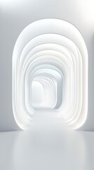 Obraz premium Abstract White Oval Tunnel Architecture Interior Design