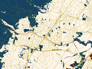 Decorative Abstract Map Baden Bei