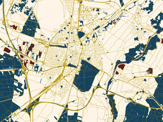 Abstract City Map Wiener Neustadt