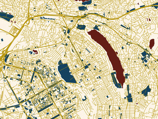 Decorative city map poster of Bakixanov, Azerbaijan