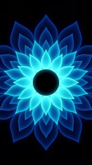Blue glowing flower pattern