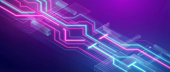 Neon circuit abstract background