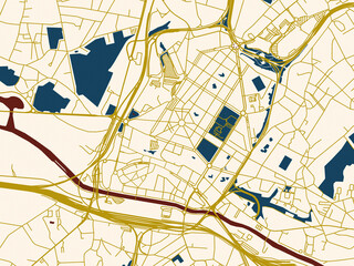 Decorative City Map Poster Charleroi