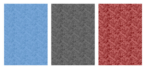 Abstract Textures with a Fine Speckled Pattern in Blue, Dark Gray, and Deep Red, Mimicking Natural Granite or Polished Stone Surfaces for Interior Design Mockups