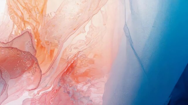 Delicate pink and orange abstract watercolor texture with translucent layering and soft coral