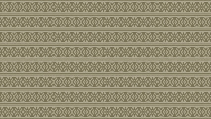 Seamless Vector Pattern of Horizontal Geometric Tribal Motifs Featuring Diamonds and Triangles in a Monochromatic Khaki Palette, Ideal for Ethnic-Inspired Textiles and Boho Interior Decor