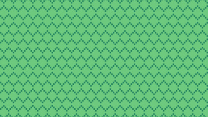 Seamless Vector Pattern of Repeating Pixelated Zig-zag Lines Forming a Green Diamond Grid on a Lighter Green Background, Featuring a Retro Digital 8-Bit Geometric Style for Graphic Design