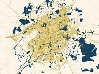 Fototapeta premium Abstract city map of Campo Grande, Brazil