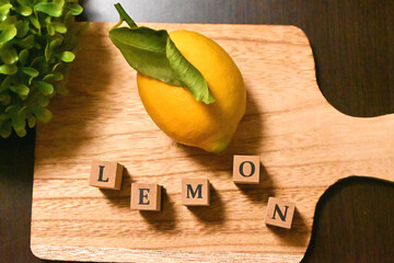 「LEMON」のアルファベット文字ブロック