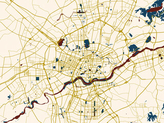 Urban map background of Shenyang, China