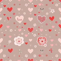 seamless background with hearts