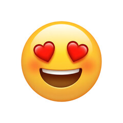 heart with smiley face on white background