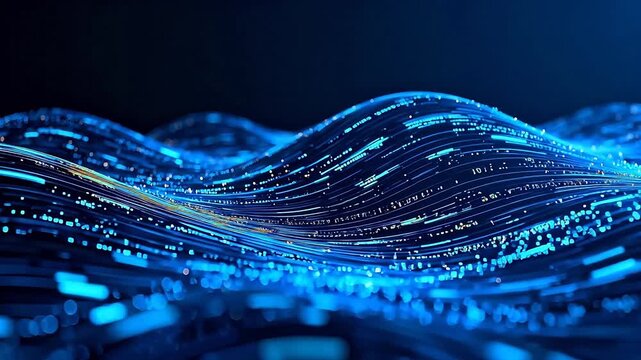 Abstract digital wave with binary code