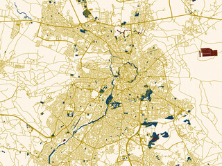 Obraz premium Abstract city map of Nicosia, Cyprus