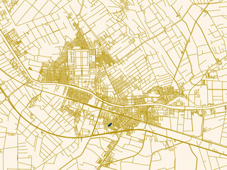 Fototapeta premium Abstract city map of Kafr ad Dawwar, Egypt