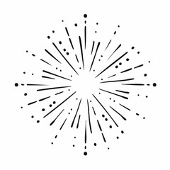 Obraz premium A stylized illustration of an explosion with radiating lines and dots against a plain white background