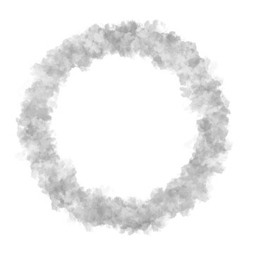 Isolated fluffy white smoke ring with soft texture
