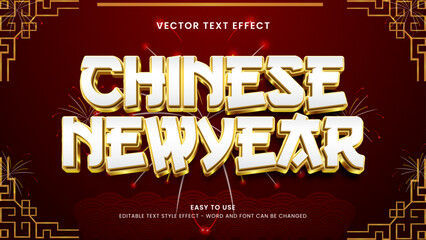 chenese new year editable text effect 3d vector