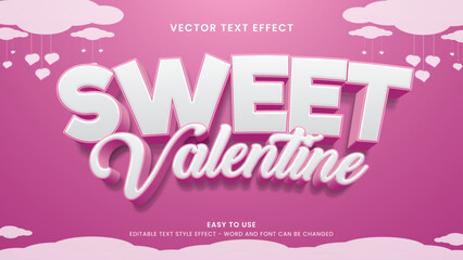 sweet valentine editable text effect 3d vector