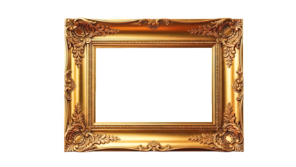 Ornate gold frame with white triangular shape inside