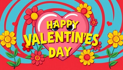 Happy valentine's day card with flowers