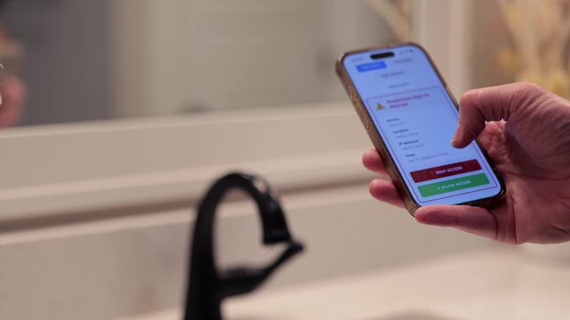 Middle Aged Man Gets Several Suspicious Sign In Alerts Related to Foreign IP Addresses Accessing Internet of Things Devices in His Home - Concept