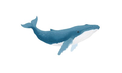 Obraz premium create a simplified illustration of a whale swimming