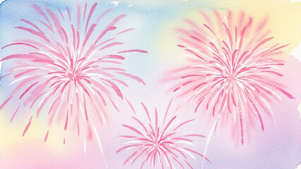 Vibrant fireworks explode in the colorful sky at dusk celebration