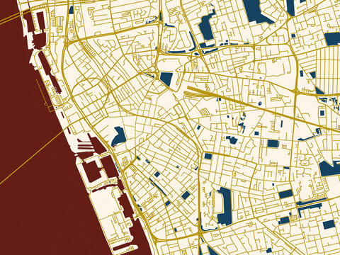 Graphic city map artwork of Liverpool Center, United Kingdom