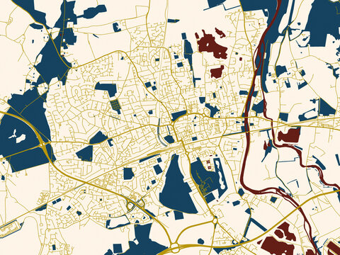 Urban map background of Maidenhead, United Kingdom