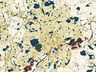 Fototapeta premium Urban map background of Nottingham, United Kingdom