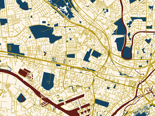 Obraz premium Clean urban street map of Salford, United Kingdom