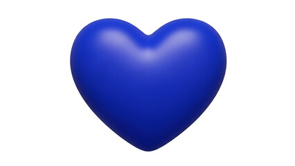 Blue 3 D Heart Shape Isolated on White Background symbol