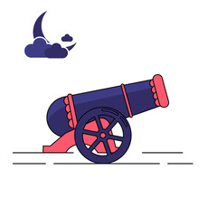 Ramadan Cannon Icon  Nighttime Flat Design Illustration