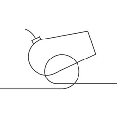 Continuous Line Drawing  Vintage Cannon Artillery Icon