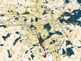 Fototapeta premium Hannover, Germany – minimalist flat city map