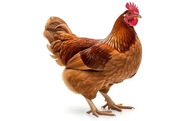 Red adult hen chicken poultry animal.