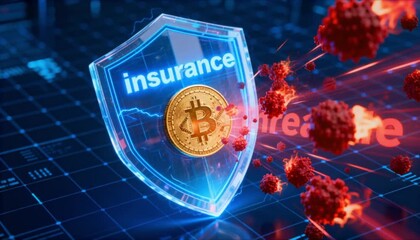 digital security shield protecting money perfect for financial wellness month insurance background