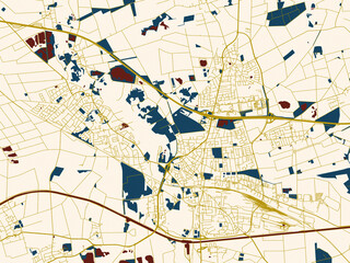 City street layout map of Peine, Germany