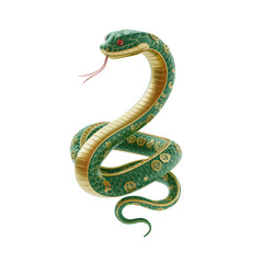 Fototapeta premium Traditional Chinese dragon sculpture in green and gold