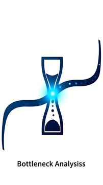 Abstract Hourglass Shape With Blue Wavy Lines and Particles Motion Graphic