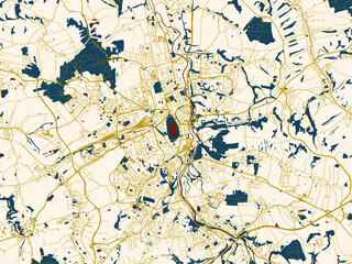 Fototapeta premium Modern flat map of Zwickau, Germany