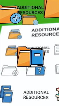 Additional Resources Folder Icons Search Magnifying Glass Books