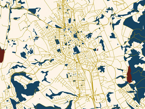 Eger, Hungary &ndash; minimalist flat city map