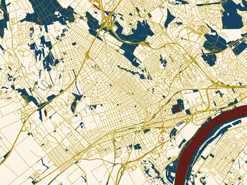 Urban map background of Erd, Hungary
