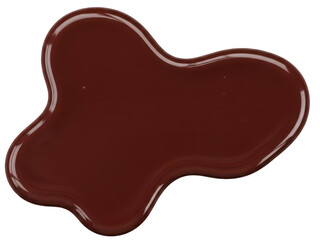 Reflective dark chocolate melted coating isolated on transparent background glossy texture for food design