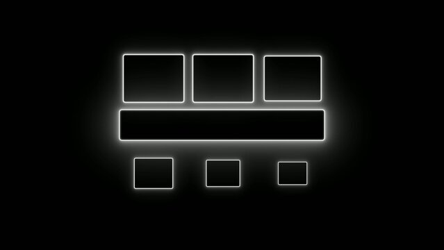 Generate title without using the word "Title:" before it. White neon outline of a laptop keyboard spacebar and surrounding keys on a black background