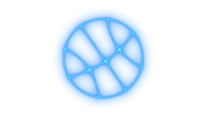 Glowing neon basketball icon isolated on transparent background. Sport game. Athletic competition. Play. Teamwork symbol. Hoop sign. Ball element. © mominulim