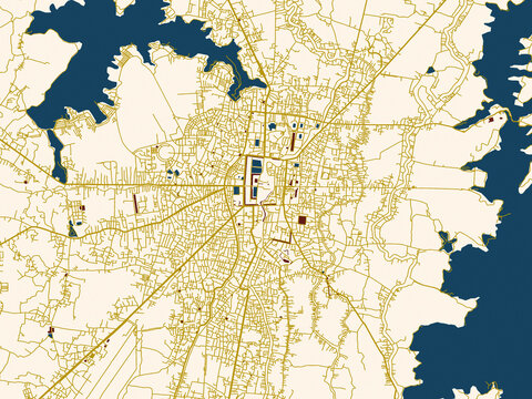 City street layout map of Imphal, India