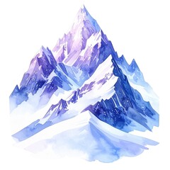 ルノルマン「山」試練と困難を象徴する山の水彩ワンポイントイラスト
Lenormand Mountain &ndash; Symbol of Challenge and Difficulty, Watercolor Illustration